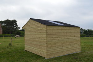 12x12 Mobile Field Shelter on Steel Skids - Rear View